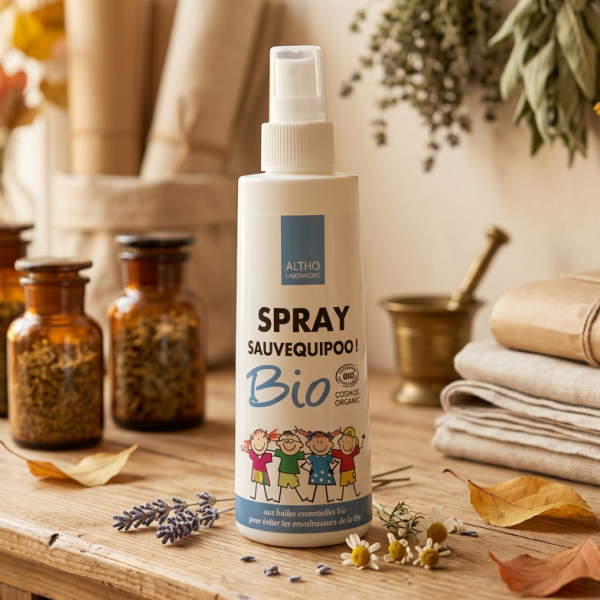 Spray Sauvequipoo Altho – Spray préventif anti-poux Bio aux huiles essentielles